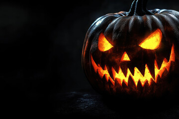 Halloween Horror Pumpkin with Fangs