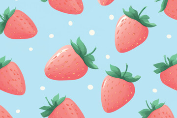 Fresh strawberries seamless pattern