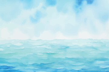 Serene watercolor ocean scene
