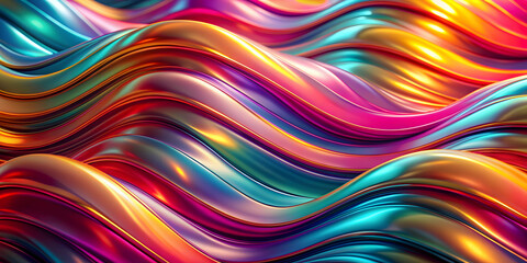 Obraz premium Colorful abstract wavy wallpaper with shiny plastic texture, shiny, plastic, wallpaper, colorful, abstract, background
