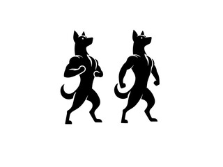 Dog animal vector black logo type
dog Pose vector silhouette illustration black color white background Vector free dog vector set.