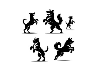 Dog animal vector black logo type
dog Pose vector silhouette illustration black color white background Vector free dog vector set.