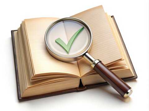 2. Detailed book analysis underway, with a concentrated effort to explore every detail, marked by a checkmark.