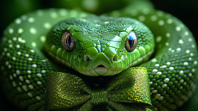 A green snake. 