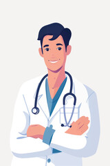 Smiling doctor with stethoscope