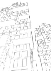 Modern building 3d illustration