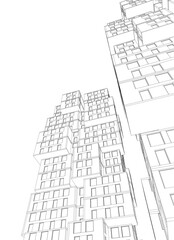 Modern building 3d illustration