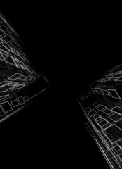 Modern building design 3d rendering 