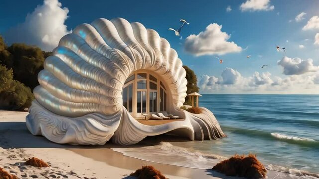 Beautiful fantastic shell house on the sea

