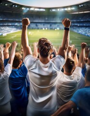 Soccer football sport fans cheering in stadium