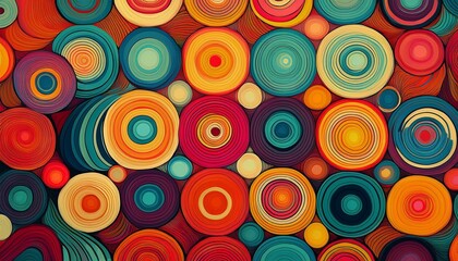 Abstract pattern of colorful circles