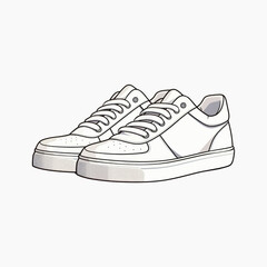 Illustration of white sneakers with laces