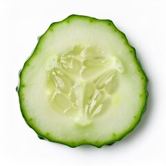 sliced cucumber vegetarian food over white, AI generated