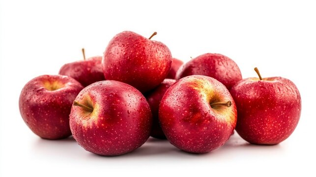 Red apples isolated on white background