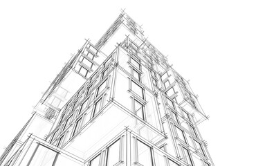 Modern building design 3d rendering 