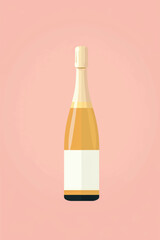 Minimalist champagne bottle illustration
