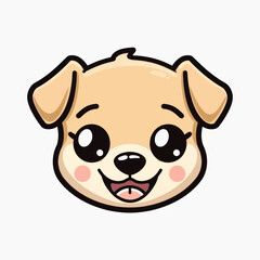 Cute cartoon puppy face illustration