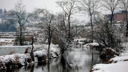 Snow and rime in rural China