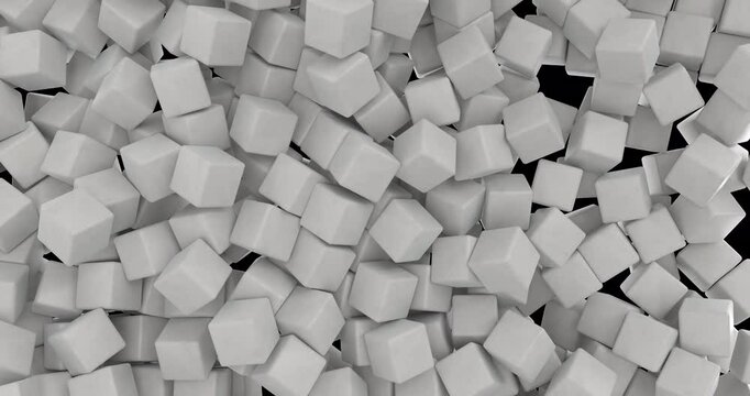 3D cubes transition on a transparent alpha channel