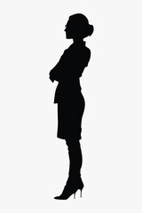 Silhouette woman standing cross-armed