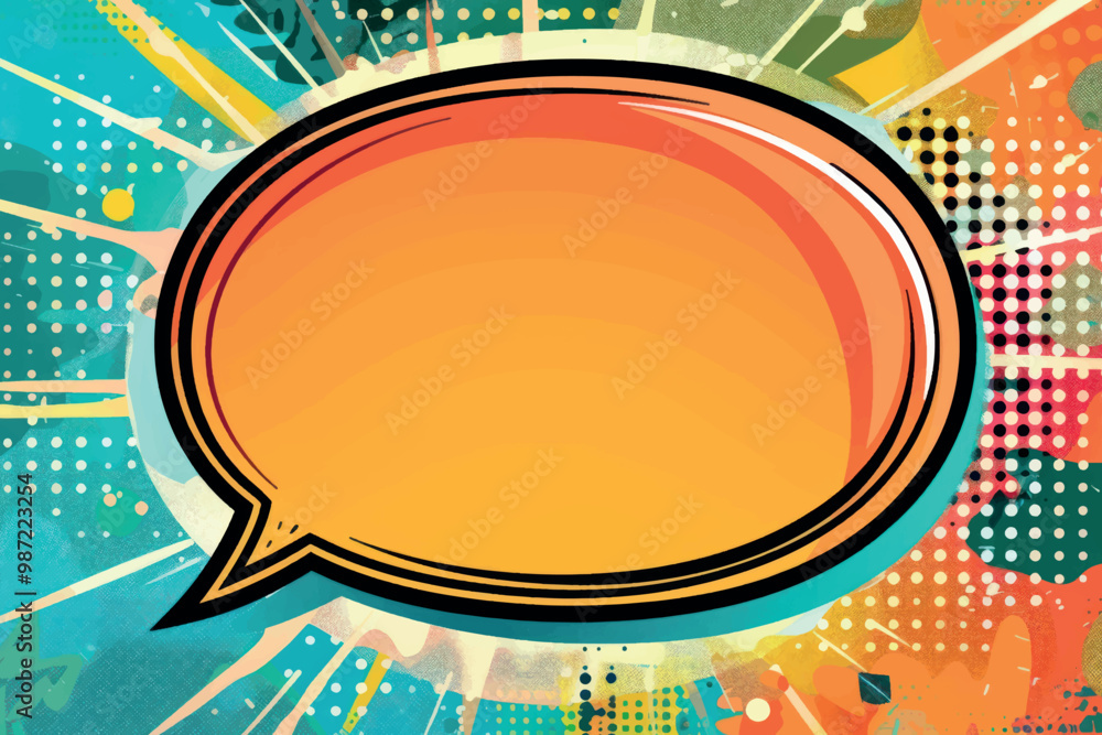 Poster Colorful comic speech bubble