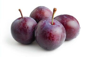 Obraz premium Plums isolated on White Background, closeup , ai