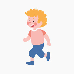 Obraz premium Happy child running illustration