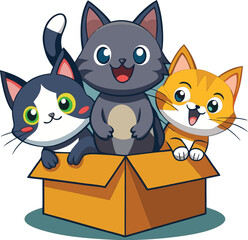  Mischievous kittens playing with a card