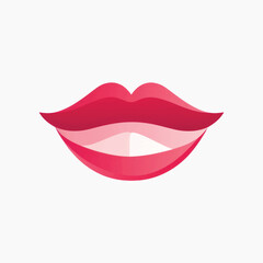 Stylized pink lips illustration