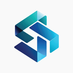 Modern geometric abstract blue logo