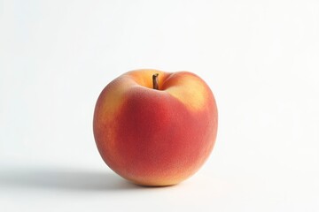 Ripe peach fruit isolated on white background, ai