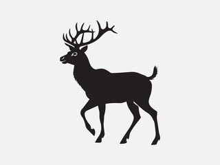 Deer vector silhouette illustration isolated on white background