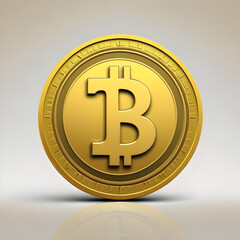 Bitcoin dollar gold coin icon illustration 3D