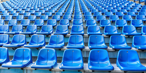 Empty blue plastic stadium seats , empty, blue, plastic, stadium, seats, rows, event, audience, sports, arena, chairs, seating