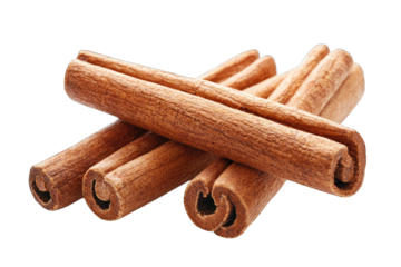 A close-up view of aromatic cinnamon sticks stacked together, perfect for culinary, health, or decorative themes.