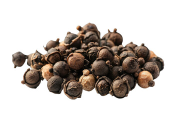 Obraz premium Close-up of a pile of black pepper seeds showcasing their unique textures and colors, ideal for culinary themes.