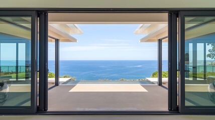 Stunning sea views from a modern and minimalist design house