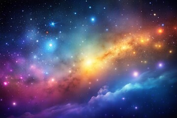 Star-filled galaxy with nebulas in cosmos