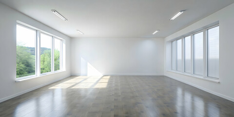 Fototapeta premium Empty room with white walls , blank space, minimalist, interior design, architecture, empty space, white room