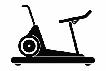 Treadmill Silhouette, Treadmill Running Machine Vector Illustration