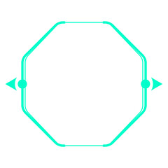 green line octagon frame and arrow on side