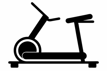 Treadmill Silhouette, Treadmill Running Machine Vector Illustration