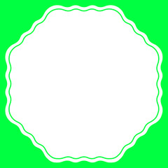 green octagon frame and line wave