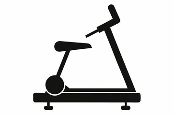 Treadmill Silhouette, Treadmill Running Machine Vector Illustration