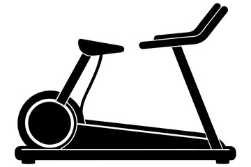 Treadmill Silhouette, Treadmill Running Machine Vector Illustration