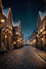 Fototapeta premium Christmas dark background with copy space christmas background 