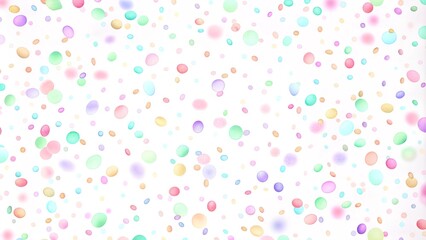 Colorful pastel confetti pattern on a white background for festive occasions