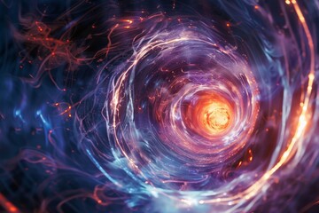 A swirling vortex of energy revealing glimpses of a fantastical world on the other side.