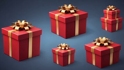 Obraz premium red gift box and stars sale design template, vector illustration for ads