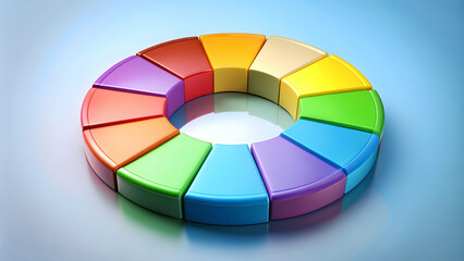 Obraz premium Colorful circular diagram with missing sections , color-blocked, circular, diagram, missing, sections, whole, concept